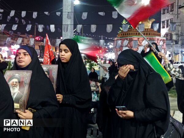 مراسم جاماندگان مراسم تشییع رهبر شهید در میناب