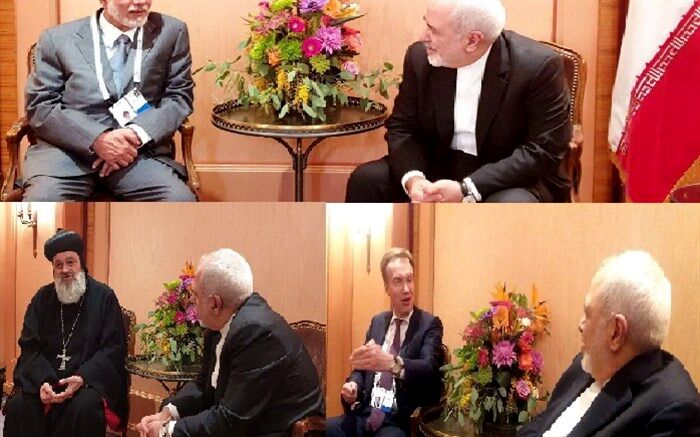 دیدار وزیرخارجه عمان و رئیس مجمع جهانی اقتصاد با ظریف درمونیخ