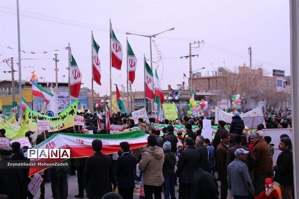 مراسم راهپیمایی 22 بهمن  در شهرستان بشرویه  خراسان جنوبی