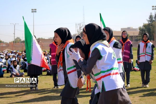 مانور  مشترک 2000نفری یاوران انقلاب نواحی یک و سه اهواز، کارون و باوی