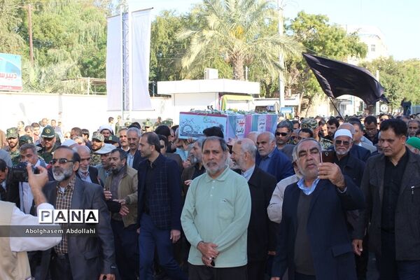 تشییع پیکر سه شهید گمنام در بوشهر-1