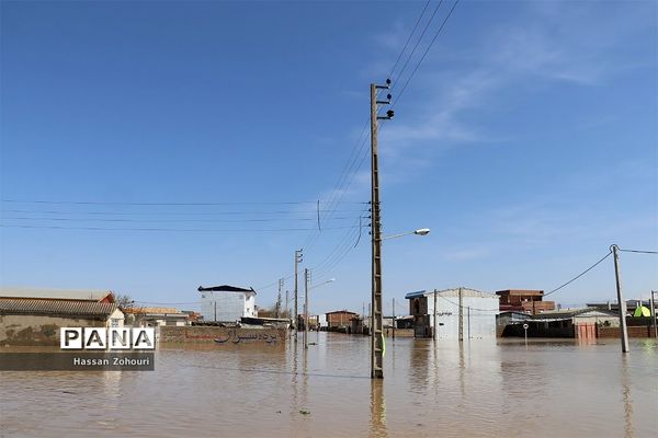مناطق سیل‌زده آق‌قلا و روستاهای اطراف