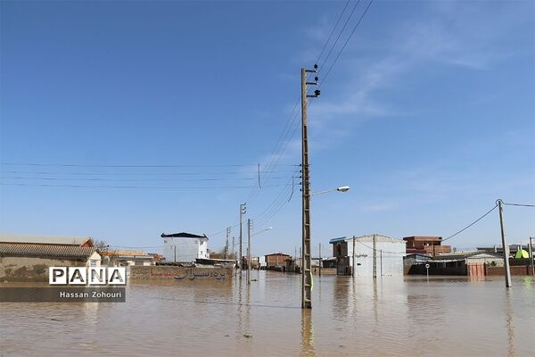 مناطق سیل‌زده آق‌قلا و روستاهای اطراف