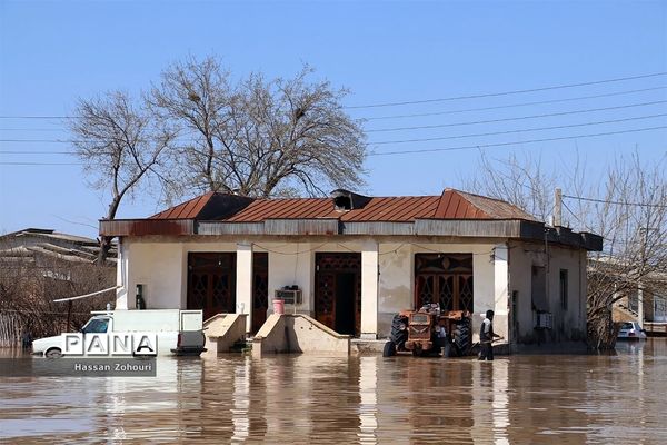 مناطق سیل‌زده آق‌قلا و روستاهای اطراف