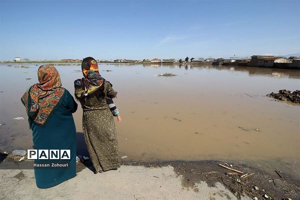 مناطق سیل‌زده آق‌قلا و روستاهای اطراف