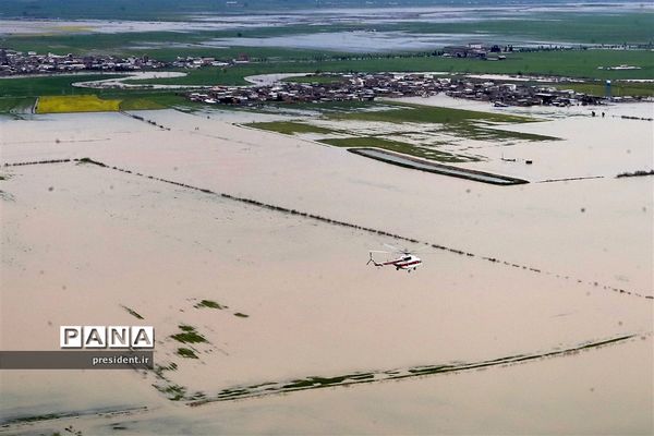 بازدید رئیس جمهوری از مناطق سیل زده  استان گلستان