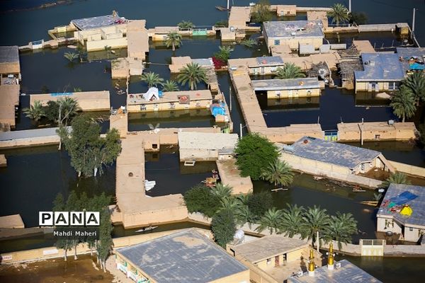 تصاویر هوایی از مناطق سیل زده استان خوزستان