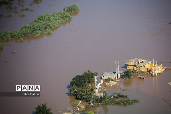 تصاویر هوایی از مناطق سیل زده استان خوزستان