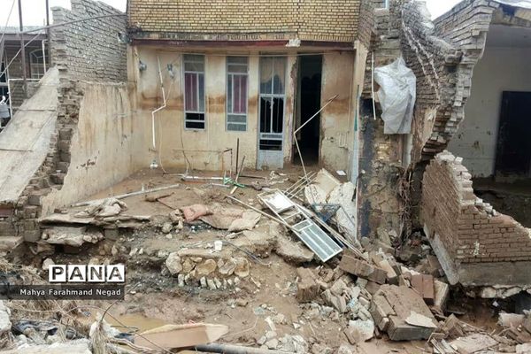 منازل تخریب‌شده در سیل پلدختر استان لرستان