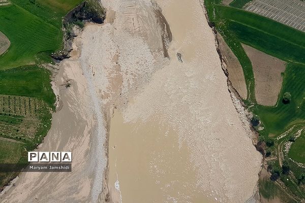 تصاویر هوایی از آخرین وضع مناطق سیل‌زده در لرستان و خوزستان