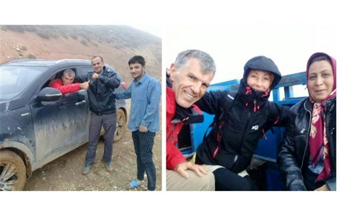 نجات گردشگران فرانسوی از گل و لای و مه در دامغان