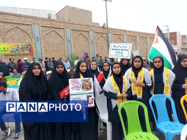 حضور پرشور مردم و مسئولان بهبهان در روز 13 آبان