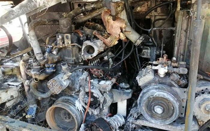 اتوبوس گردشگری ایران در مسیر اربیل عراق آتش گرفت