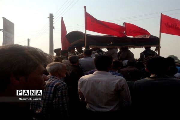 مراسم تشیع پیکر دو شهید گمنام دفاع مقدس درتیرور میناب
