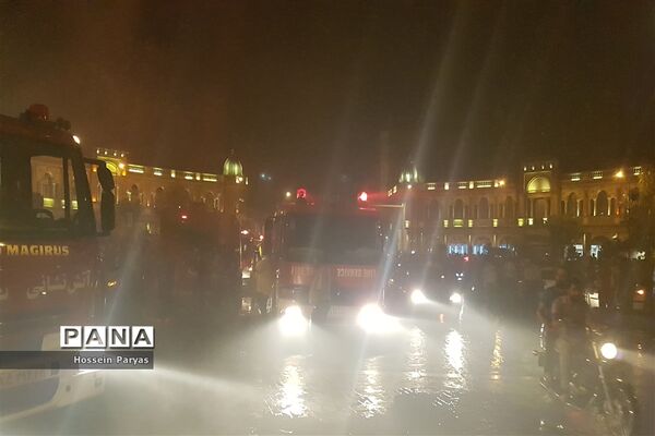 آتش سوزی در میدان حسن آباد تهران