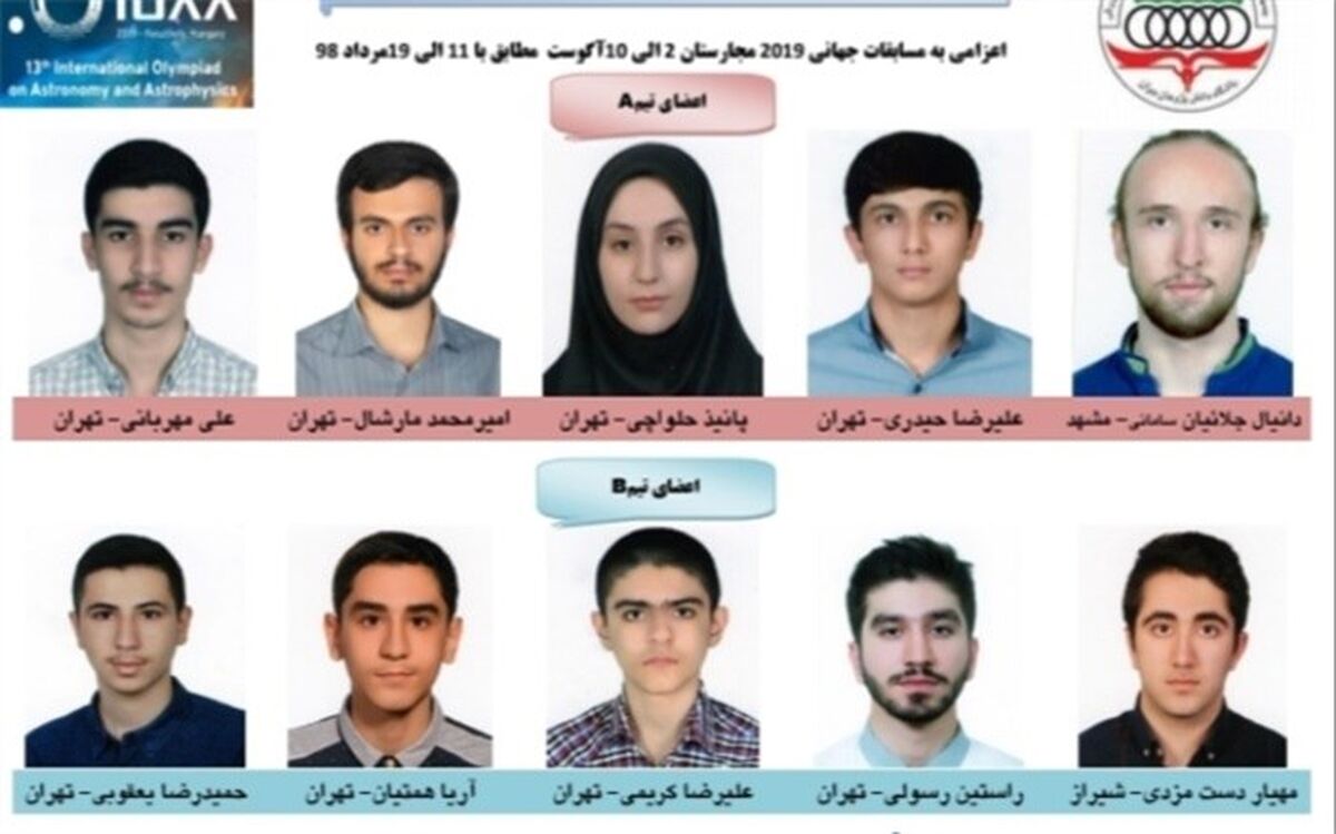 اعزام تیم ملی المپیاد نجوم و اختر فیزیک به  المپیاد جهانی 2019 مجارستان