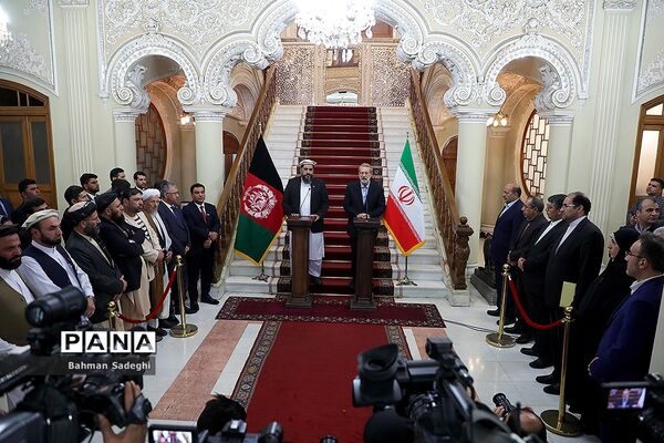 دیدار و کنفرانس خبری رؤسای مجالس ایران و افغانستان