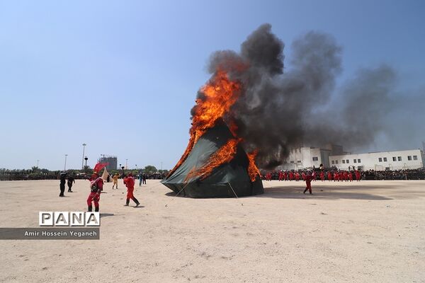 مراسم تعزیه و خیمه سوزان ظهر عاشورا در کیش