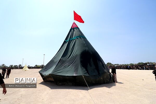 مراسم تعزیه و خیمه سوزان ظهر عاشورا در کیش