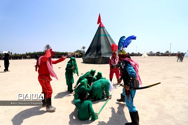 مراسم تعزیه و خیمه سوزان ظهر عاشورا در کیش