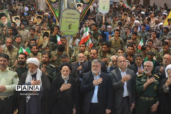 مراسم لبیک یا خامنه‌ای در شهرستان بیرجند