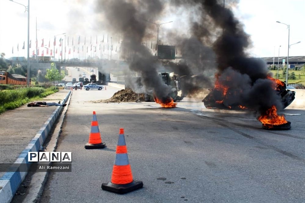 مانور عملیات جاده‌ای در قائم‌شهر