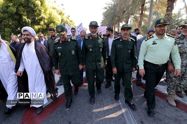 مراسم راهپیمایی 13 آبان در جزیره کیش