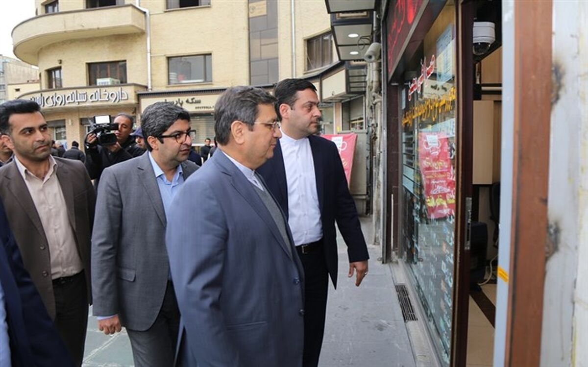 بازدید سرزده رئیس کل بانک مرکزی از صرافی‌های میدان فردوسی + تصاویر