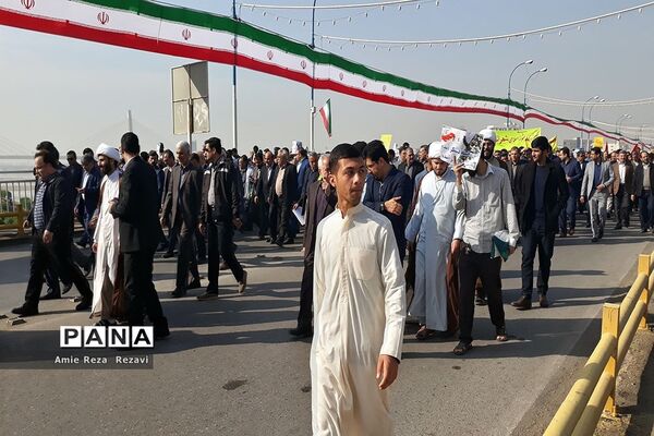 راهپیمایی مردم اهواز در حمایت از اقتدار و امنیت کشور