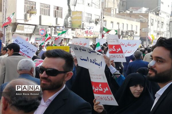 راهپیمایی مردم اهواز در حمایت از اقتدار و امنیت کشور