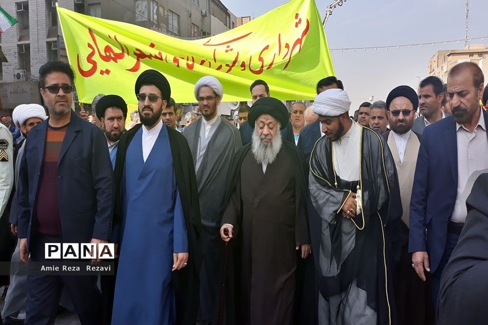 راهپیمایی مردم اهواز در حمایت از اقتدار و امنیت کشور