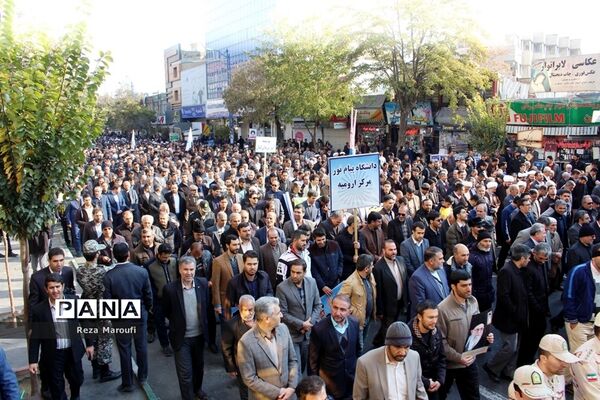 راهپیمایی مردمی اعلام انزجار مردم  ارومیه  از آشوبگران