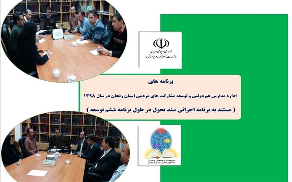 تدوین راهنمای عمل برنامه سندتحول اداره مدارس غیردولتی و مشارکت های مردمی