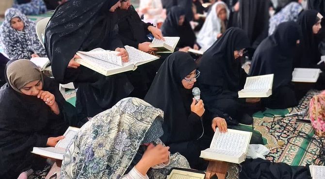 مراسم معنوی اعتکاف در مسجد سیدالشهدا شهرستان باشت