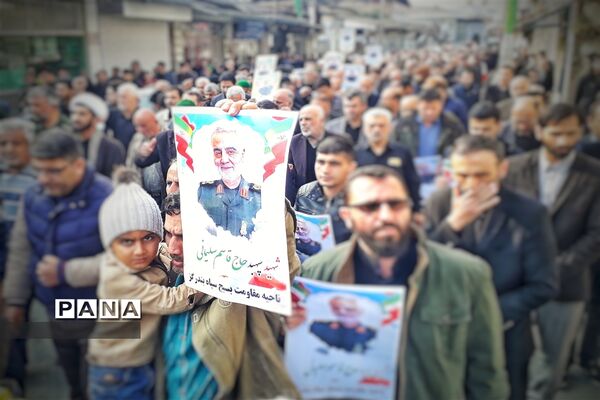 تظاهرات  پرشور مردم گلستان در پی خبر شهادت سردار قاسم سلیمانی