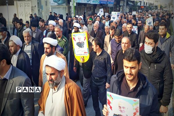 تظاهرات  پرشور مردم گلستان در پی خبر شهادت سردار قاسم سلیمانی