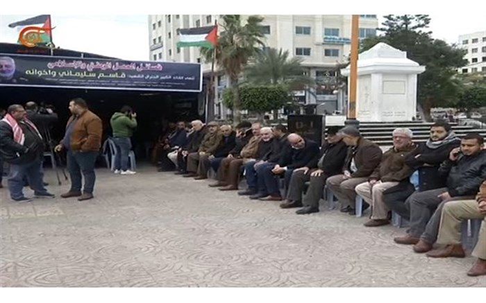 برگزاری مراسم عزای شهیدان سلیمانی و برادرانش در غزه