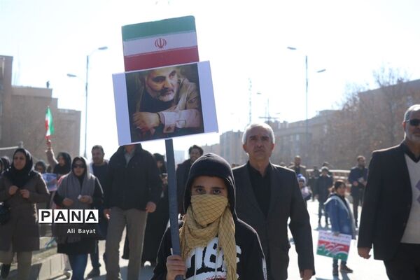 مراسم سوگواری شهادت سردار سلیمانی در همدان