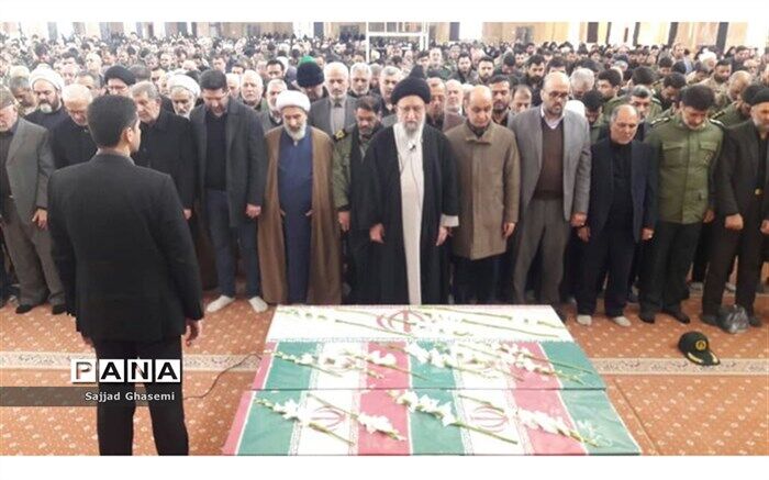 پیکر شهدای گلستانی حادثه سقوط هواپیمای اوکراینی به خاک سپرده شد + تصویر