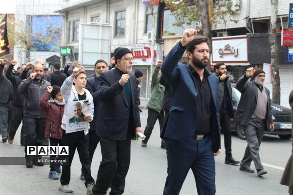مراسم دسته روی ایام فاطمیه و هفتمین روز شهادت سردارسلیمانی در قائم شهر
