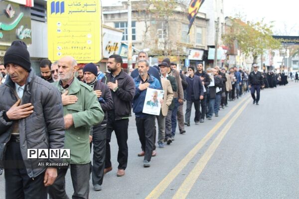 مراسم دسته روی ایام فاطمیه و هفتمین روز شهادت سردارسلیمانی در قائم شهر