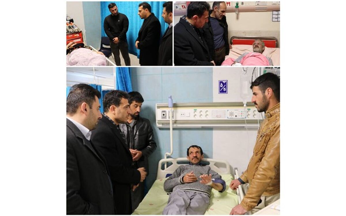عیادت شهردار همدان از حادثه دیدگان انفجار کپسول در کارگاه + تصویر