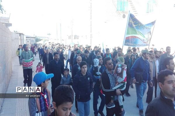 راهپیمایی  22 بهمن در شبانکاره  بوشهر