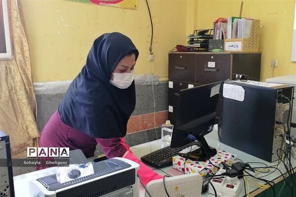 ضدعفونی مدارس شهرستان امیدیه دبیرستان حضرت آمنه (س)
