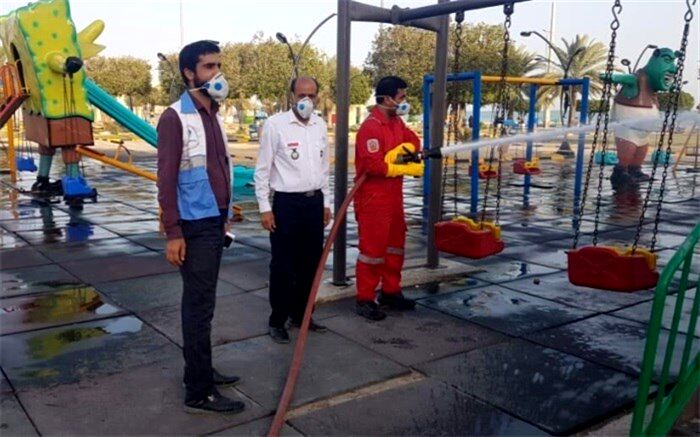 مکان های عمومی شهر و روستاهای دیر ضد عفونی شد