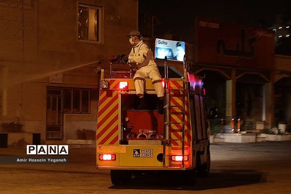 عملیات ضد عفونی مراکز خدماتی جزیره کیش