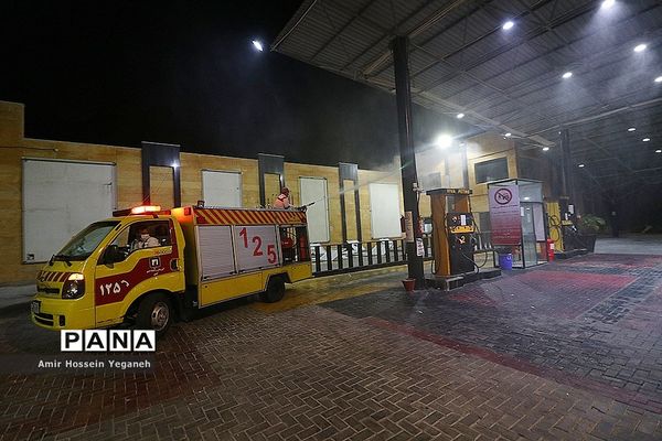 عملیات ضد عفونی مراکز خدماتی جزیره کیش