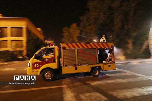 عملیات ضد عفونی مراکز خدماتی جزیره کیش