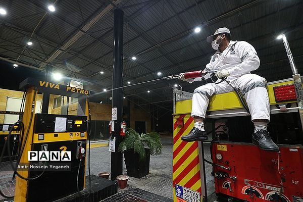 عملیات ضد عفونی مراکز خدماتی جزیره کیش