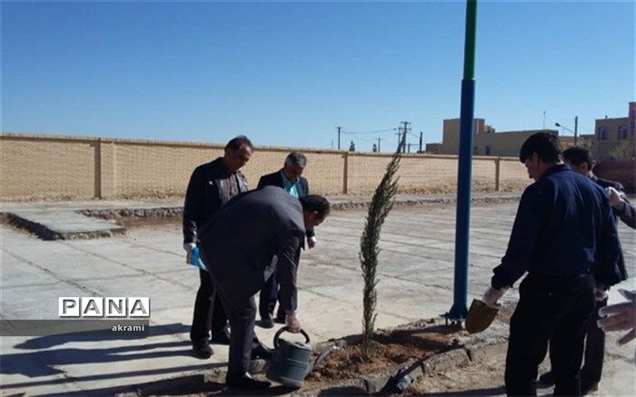 کاشت نهال به یاد ۵۰ دانش آموز شهید ابرکوه